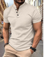 cheap Men&#039;s Classic Polo-Men&#039;s Polo Shirts Collarless Golf Shirts Casual Stand Collar Short Sleeve Basic Comfortable Plain Buttons Summer Spring Regular Fit Black White Navy Blue Gray Polo Shirts