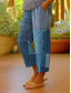 cheap Straight-Leg Pants-Women&#039;s Chinos Shorts Cropped Pants Elegant Vacation Vintage Ankle-Length High Waist Floral Graphic Striped Layered Inelastic Outdoor Street Daily Lake blue Blue Summer Spring Regular Fit