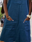 cheap Plain Dress-Women's Mini Dress Casual Dress Cotton Linen Dress Summer Dress Basic Modern Daily Weekend Regular Fit Plain Short Sleeve U Neck Royal Blue Summer
