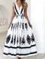 cheap Art&amp;Design Dress-Women&#039;s Maxi Dress Sundress A Line Dress Vacation Party Casual Party Daily Holiday Regular Fit Floral Graphic Tribal Sleeveless V Neck Black print Brown print Summer