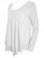 preiswerte Einfarbiges T-Shirt-Damen Bluse Peplum Einfarbig Stylisch Casual Lange Ärmel Rundhalsausschnitt Reguläre Tops Daily Rüsche Knöpfe Schwarz Weiß Hellgrün Himmelblau Orange Sommer Frühling Herbst
