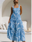 cheap Floral Dress-Women&#039;s Maxi Dress A Line Dress Slip Dress Vacation Casual Boho Outdoor Going out Regular Fit Floral Sleeveless Halter Neck White Yellow Blue Orange Summer Spring