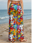 cheap Wide Leg &amp; High Waisted-Women&#039;s Wide Leg Chinos Baggy Pants Vacation Vintage Fashion Full Length High Waist Graphic Animal Cat Printing Soft Breathable Micro-elastic Formal Outdoor Vacation Yellow Red Blue Purple Summer