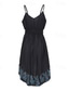 cheap Boho Dress-Women&#039;s Mini Dress Boho Dress Western Dress Fashion Classic Modern Outdoor Vacation Holiday Regular Fit Flower Sleeveless V Neck Black Summer