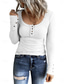 cheap Plain Tops-Women&#039;s Blouse Solid Color Stylish Casual Long Sleeve Scoop Neck Regular Tops Daily Buttons Black White Pink Wine Blue Summer Spring Fall