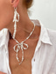 cheap Women&#039;s Necklace-Women&#039;s Pearl Bow Necklace and Drop Earrings Set - Elegant Statement Jewelry for Fashion Parties and Cocktail Events