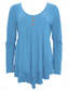preiswerte Einfarbiges T-Shirt-Damen Bluse Peplum Einfarbig Stylisch Casual Lange Ärmel Rundhalsausschnitt Reguläre Tops Daily Rüsche Knöpfe Schwarz Weiß Hellgrün Himmelblau Orange Sommer Frühling Herbst