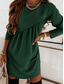 cheap Plain Dress-Women&#039;s Mini Dress T Shirt Dress Tee Dress Casual Daily Regular Fit Plain Long Sleeve Crew Neck Pink Wine Dark Green Brown Summer Fall