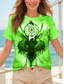 cheap Animals tee-Women&#039;s T Shirt Ombre Graphic Animal Vintage Stylish Classic Short Sleeve Crew Neck Round Neck Regular Tops Daily Weekend Print Yellow Red Blue Purple Green Summer Spring