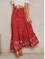 cheap Graphic Skirts-Women&#039;s Skirt A Line Bohemia Casual Maxi High Waist Skirts Floral Print Micro-elastic Street Daily Red Apricot Summer Polyester Rayon