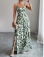 cheap Vacation Jumpsuit-Women&#039;s Normal Jumpsuit Elegant Floral Sleeveless Wide Leg V Neck High Waist Print Vacation Daily Regular Fit Black Red Navy Blue Summer
