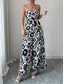 cheap Vacation Jumpsuit-Women&#039;s Normal Jumpsuit Elegant Floral Sleeveless Wide Leg V Neck High Waist Print Vacation Daily Regular Fit Black Red Navy Blue Summer