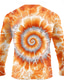billiga 3D T-shirts-Herr Geometrisk Knytbatik T-shirt Långärmad T-shirt 3D-tryck Rund hals Skjorta Mode drivna Gata Ledigt Dagligen Blå Gul Purpur Sommar Vår Höst Kläder S M L XL XXL XXXL