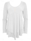 preiswerte Einfarbiges T-Shirt-Damen Bluse Peplum Einfarbig Stylisch Casual Lange Ärmel Rundhalsausschnitt Reguläre Tops Daily Rüsche Knöpfe Schwarz Weiß Hellgrün Himmelblau Orange Sommer Frühling Herbst