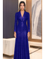 cheap BLACK-Black Tuxedo Dress A-Line Evening Gown Blazer Dress Formal Wedding Floor Length Long Sleeve V Neck Satin Peak Lapel with Stretch Sequin 2025