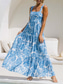 cheap Floral Dress-Women&#039;s Maxi Dress A Line Dress Slip Dress Vacation Casual Boho Outdoor Going out Regular Fit Floral Sleeveless Halter Neck White Yellow Blue Orange Summer Spring