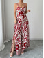 cheap Vacation Jumpsuit-Women&#039;s Normal Jumpsuit Elegant Floral Sleeveless Wide Leg V Neck High Waist Print Vacation Daily Regular Fit Black Red Navy Blue Summer