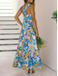 cheap Floral Dress-Women&#039;s Maxi Dress A Line Dress Slip Dress Vacation Casual Boho Outdoor Going out Regular Fit Floral Sleeveless Halter Neck White Yellow Blue Orange Summer Spring