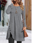 cheap Plain Dress-Women&#039;s Mini Dress T Shirt Dress Tee Dress Casual Daily Regular Fit Plain Long Sleeve Crew Neck Black Red Green Gray Spring Fall