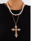 cheap Women&#039;s Necklace-Women&#039;s Baroque Pearl and Beaded Cross Pendant Necklaces - Multiple Style Options for Elegant Gothic and Vintage Looks, Perfect for Parties and Special Occasions