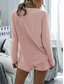 cheap Women’s Short Sets-Women&#039;s Fashion Streetwear Daily Shorts Sets Long Sleeve Crew Neck Plain Drawstring Casual Daily Black Pink Royal Blue Summer Loose Fit