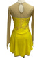 abordables Robes de Patinage Artistique-Robe de Patinage Artistique Femme Fille Patinage Robes Tenue Violet Jaune Vieux rose Patchwork Fleur Maille Spandex Compétition Tenue de Patinage Fait à la main A Bijoux Strass manche longue Patinage