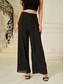 cheap Wide Leg &amp; High Waisted-Women&#039;s Culottes Wide Leg Pants Trousers Elegant Full Length Medium Waist Plain Elastic Waist Micro-elastic Formal Office Dailywear Black Summer Spring Fall Loose Fit