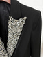 cheap BLACK-Couture Style Crystal-embellished Double Breasted Blazer Mini Tuxedo Dress Sheath / Column Evening Gown Elegant Dress Formal Evening Party Peak Lapel and Pockets