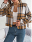 cheap Print Coats-Women&#039;s Casual Jacket Comfortable Breathable Print Casual Plaid Vacation Street Daily Wear Going out Open Front Short Stand Collar Regular Fit Long Sleeve Outerwear Navy Red Green Summer Spring