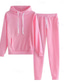 cheap Women&#039;s Blouse Suits-Women&#039;s Fashion Streetwear Daily Pants Sets Long Sleeve Hooded Solid Color Casual Daily Black Pink Red Summer Regular Fit