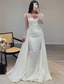 cheap CHAMPAGNE-Mermaid Sequin Evening Gown Ruched Champagne Satin Dress Long Sleeves Masquerade Floor Length Illusion Neck with Pearls Overskirt dress