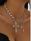 cheap Women&#039;s Necklace-Women&#039;s Baroque Pearl and Beaded Cross Pendant Necklaces - Multiple Style Options for Elegant Gothic and Vintage Looks, Perfect for Parties and Special Occasions