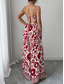 cheap Vacation Jumpsuit-Women&#039;s Normal Jumpsuit Elegant Floral Sleeveless Wide Leg V Neck High Waist Print Vacation Daily Regular Fit Black Red Navy Blue Summer
