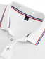 preiswerte Klassisches Poloshirt für Herren-Herren Golfshirt Piqué-Poloshirt Lässig Geschäft Gerippter Polokragen Kurzarm Mode Basic Einfarbig Knöpfe Sommer Frühling &amp; Herbst Normale Passform Schwarz Rosa Gelb Marinenblau Orange Golfshirt