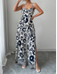 cheap Vacation Jumpsuit-Women&#039;s Normal Jumpsuit Elegant Floral Sleeveless Wide Leg V Neck High Waist Print Vacation Daily Regular Fit Black Red Navy Blue Summer