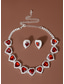 cheap Women&#039;s Necklace-Women&#039;s Red Heart Crystal Necklace and Earrings Set - Elegant Silver-Plated Jewelry for Weddings, Parties, and Formal Events