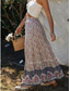 cheap Graphic Skirts-Women&#039;s Skirt A Line Bohemia Casual Maxi High Waist Skirts Floral Print Micro-elastic Street Daily Red Apricot Summer Polyester Rayon