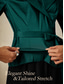 abordables Blouses Élégantes-Femmes Chemisier Hauts de soirée Nœud devant Élégant Métallique Moderne Manche 3/4 Col en V Hauts Réguliers Soirée robe demoiselle d honneur Semi-Formel Cyan Vert Emeraude Printemps, Automne, Hiver