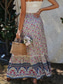 cheap Graphic Skirts-Women&#039;s Skirt A Line Bohemia Casual Maxi High Waist Skirts Floral Print Micro-elastic Street Daily Red Apricot Summer Polyester Rayon