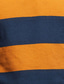preiswerte Rugby-Polo für Herren-Herren Horizontale Streifen Rugby-Poloshirt Langarm Polo-Shirts Hemden mit Kragen Sportbekleidung Lässig Outdoor Schule Athleisure 3D-Druck Frühling Herbst Winter Gelb Orange Grün