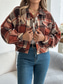 cheap Shirt Jackets-Women&#039;s Shirt Jacket Casual Jacket Comfortable Breathable Buttons Print Casual Plaid Vacation Street Casual Daily Wear Single Breasted Short Stand Collar Regular Fit Long Sleeve Outerwear Pink