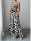 cheap Vacation Jumpsuit-Women&#039;s Normal Jumpsuit Elegant Floral Sleeveless Wide Leg V Neck High Waist Print Vacation Daily Regular Fit Black Red Navy Blue Summer