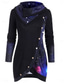 cheap Floral Tops-Women&#039;s Blouse Ombre Stylish Casual Long Sleeve Cowl Neck Long Tops Daily Buttons Print Black Purple Green Spring Fall Winter