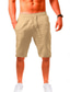 billige linshorts-Herre Shorts Lin Shorts Snorer عادي Daglig Gatemote Grunnleggende Lys kaki. Svart