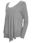 preiswerte Einfarbiges T-Shirt-Damen Bluse Peplum Einfarbig Stylisch Casual Lange Ärmel Rundhalsausschnitt Reguläre Tops Daily Rüsche Knöpfe Schwarz Weiß Hellgrün Himmelblau Orange Sommer Frühling Herbst