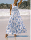 cheap Floral Dress-Women&#039;s Maxi Dress A Line Dress Slip Dress Vacation Casual Boho Outdoor Going out Regular Fit Floral Sleeveless Halter Neck White Yellow Blue Orange Summer Spring