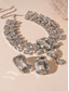 cheap Women&#039;s Necklace-Women&#039;s Statement Silver Crystal Choker Necklace and Earring - Glamorous Big Rhinestone Jewelry for Parties, Weddings, and Formal Events
