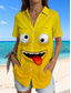 cheap Animals Tops-Women&#039;s Shirt Graphic 3D Vintage Tropical Daily Sleeveless Short Sleeve Shirt Collar Regular Tops Daily Yellow Red Blue Summer Spring