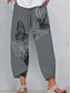 cheap Straight-Leg Pants-Women&#039;s Slacks Pants Trousers Vacation Vintage Ethnic Style Ankle-Length High Waist Graphic Abstract Geometic Elastic Waistband Comfy Breathability Soft Inelastic Outdoor Street Daily Dark Gray Black