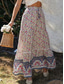 cheap Graphic Skirts-Women&#039;s Skirt A Line Bohemia Casual Maxi High Waist Skirts Floral Print Micro-elastic Street Daily Red Apricot Summer Polyester Rayon